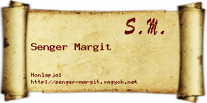 Senger Margit névjegykártya